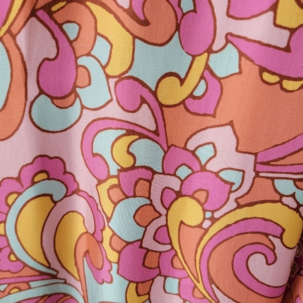 ITALIAN BRAND Colorful Pink Yellow Blue Halter Dress 100% Viscose Size 6 US - Picture 8 of 14